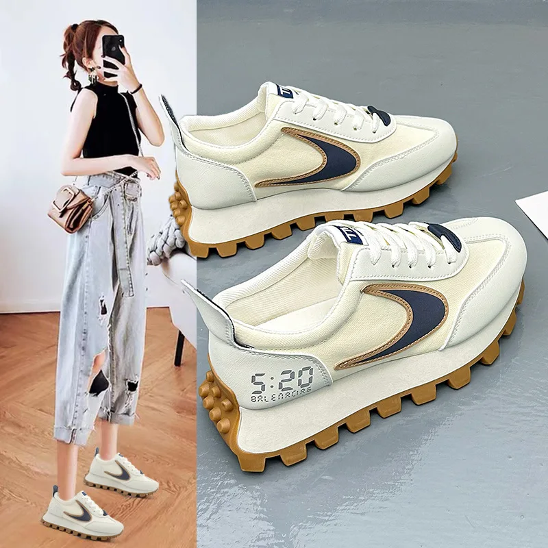 Women's sports shoes thick bottom breathable casual shoes outdoor walking shoes