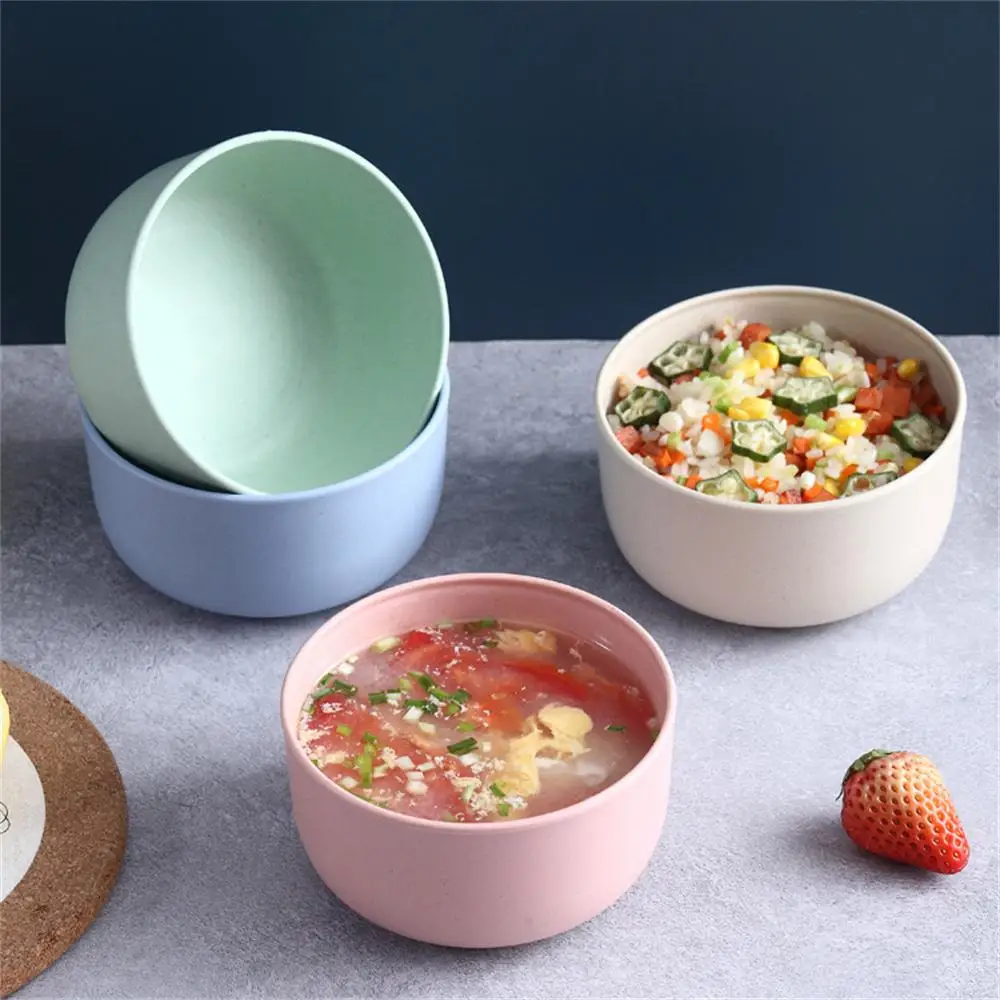 

Wheat Straw Tableware Food Grade Bowl Fruit Vegetable Dessert Rice Bowl Food Container Household Eco-friendly Dinnerware