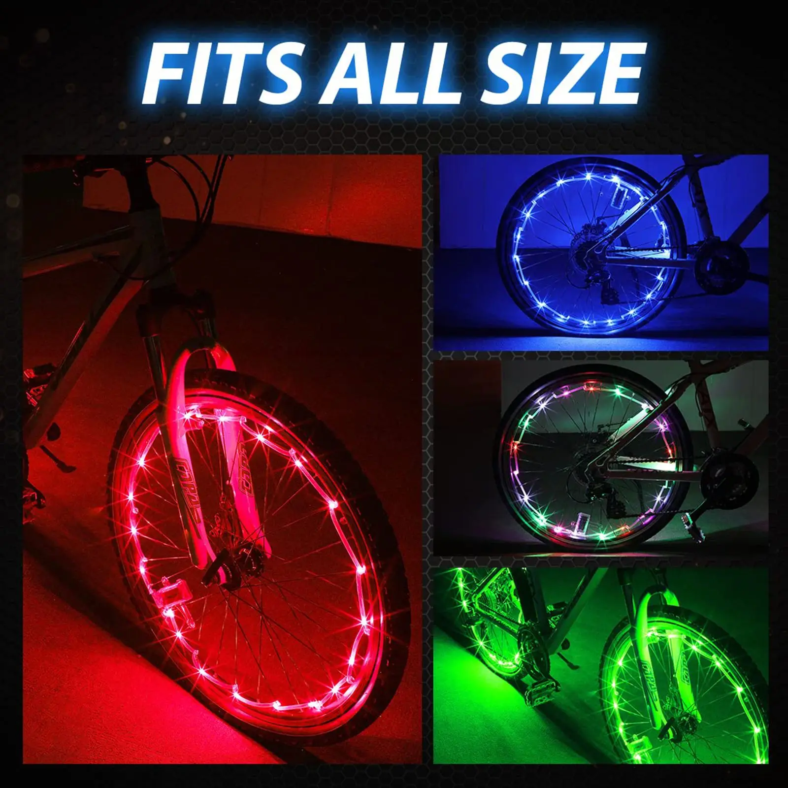 

2 Pacs Tire Bike Wheel Spoke Light Hot Sale Ultra Bright Waterproof Bicycle Spoke Lights Colorful Warnin1g Lamp Bike Accessories