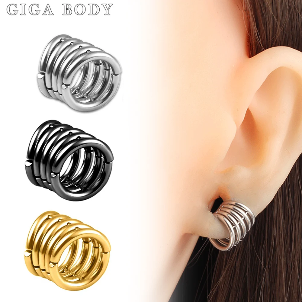 

Giga New Stacker Ring Lobe Cuff Ear Gauges Plugs Ear Tunnels Stretcher Earring Studs Clip on Cartilage Body Piercing Jewelry