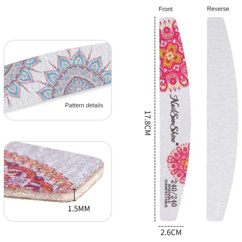 

Nail File Block Pattern Retro Nail Filing Strip Pattern Professional Double-sided Sand Paper Nail File Nail Repair Nail Art Tool