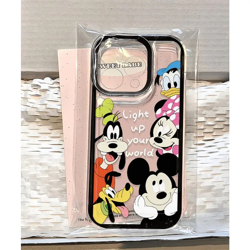 Прозрачный чехол с Микки и Минни для Vivo Y16 Y17 Y19 Y21 Y28 Y36 Y52S Y55S Y73S Y75 Y78 Y100 4G