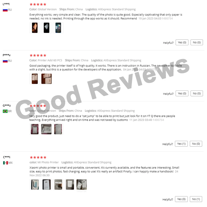 Портативный мини-принтер Xiaomi Mijia AR для фотографий 300dpi