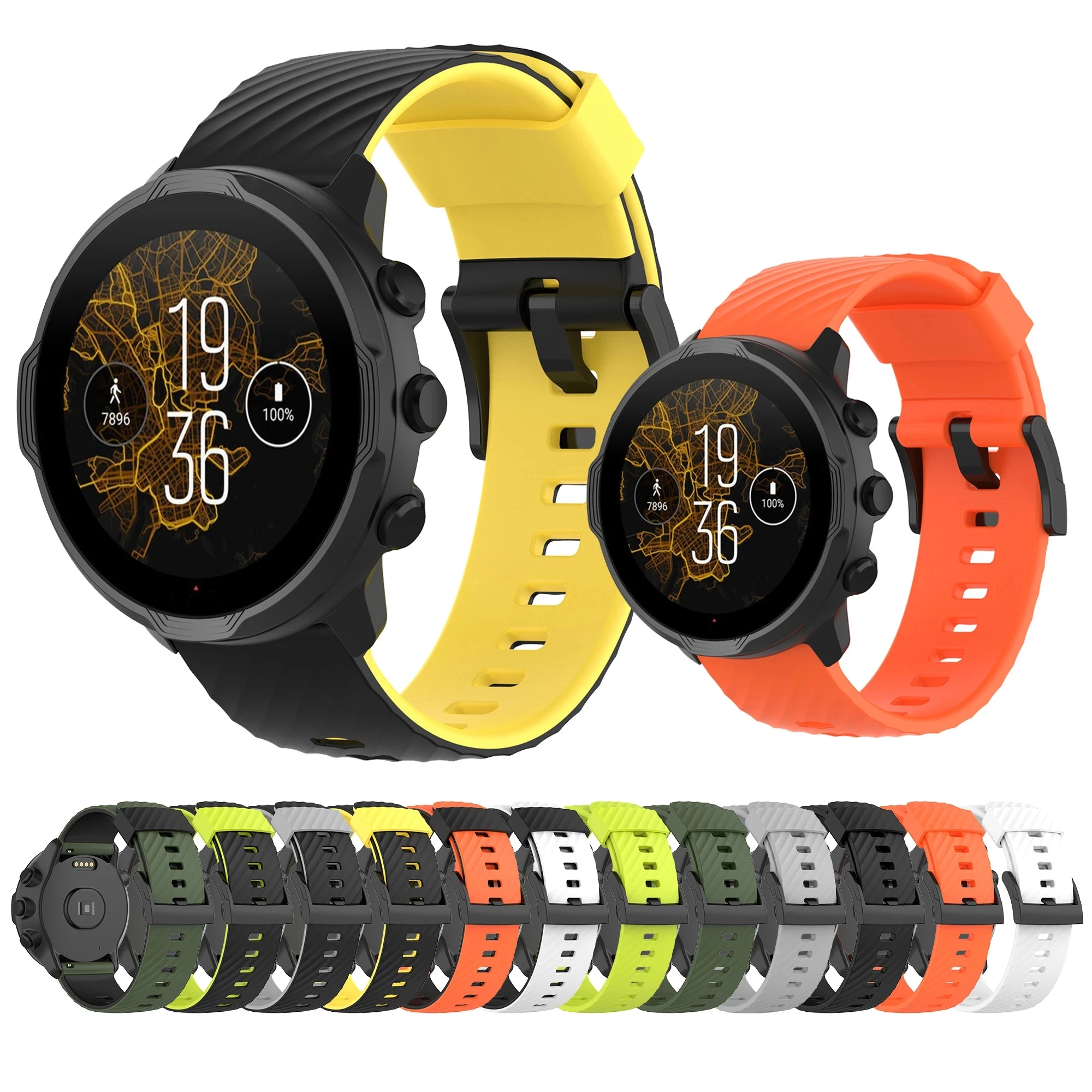 

Ремешок силиконовый для Suunto 9 Spartan Baro, сменный спортивный браслет для Suunto 7 D5, быстрая установка, 24 мм