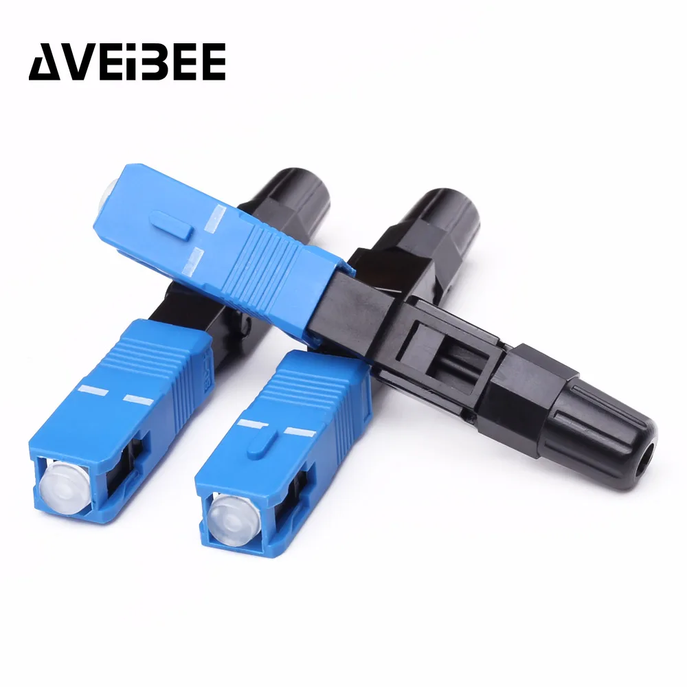 Free Shipping FTTH SC UPC Single-Mode Fiber Optic SC Quick Connector FTTH Fiber Optic Fast Connector SC Connector