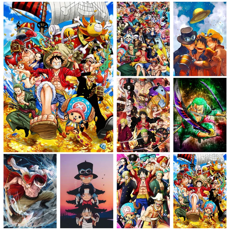 

Classic Oil Painting Japanese Anime One Piece Monkey D Luffy Poster Mural Decoration Picture Wall Art Kids Bedroom Decor 40x50cm