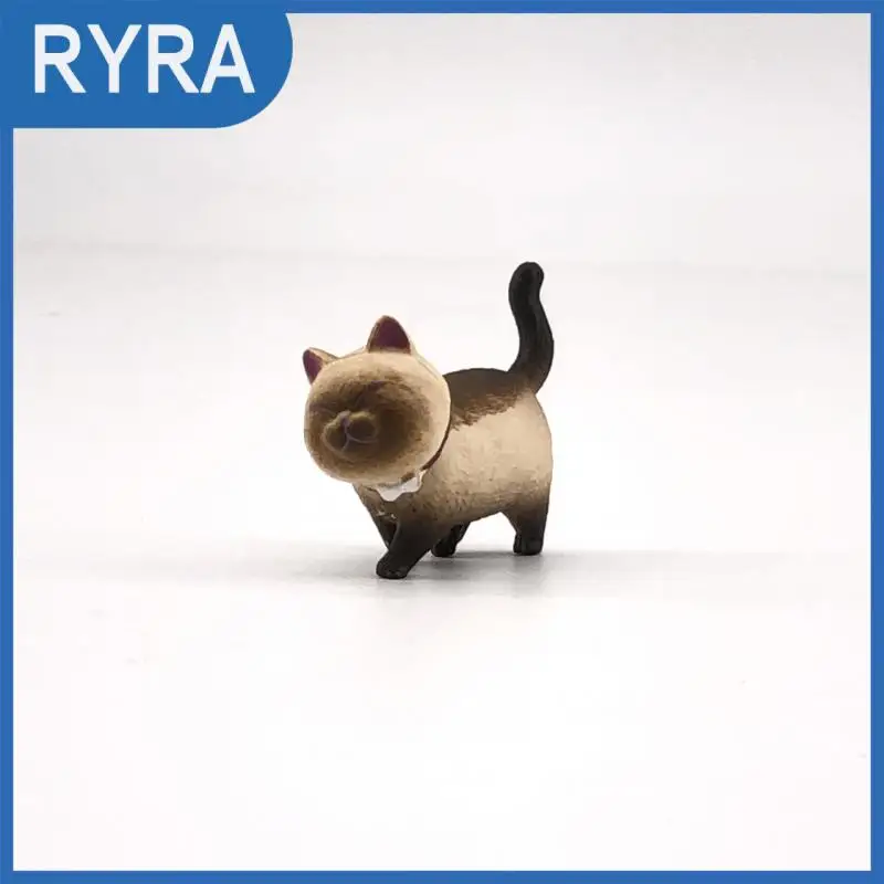 

9 шт. миниатюрная симпатичная скульптура в виде кошки, декоративные поделки, вращающаяся голова, кукла, настольное украшение, украшение для торта, детский подарок