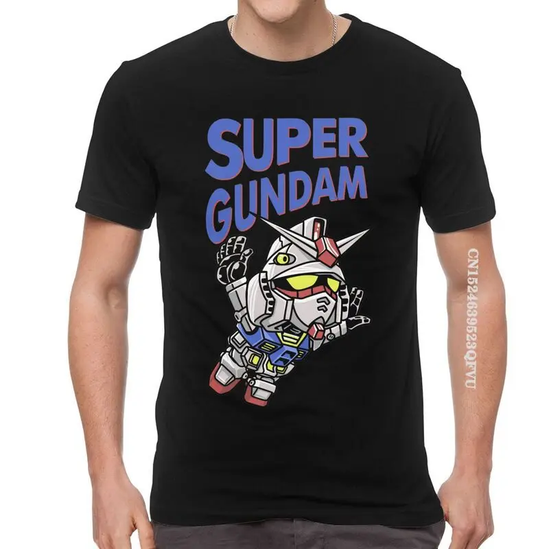 

Футболка мужская оверсайз из хлопка, уличная одежда Super Gundam с аниме Mech Robot манга мейча, японская футболка в стиле Харадзюку
