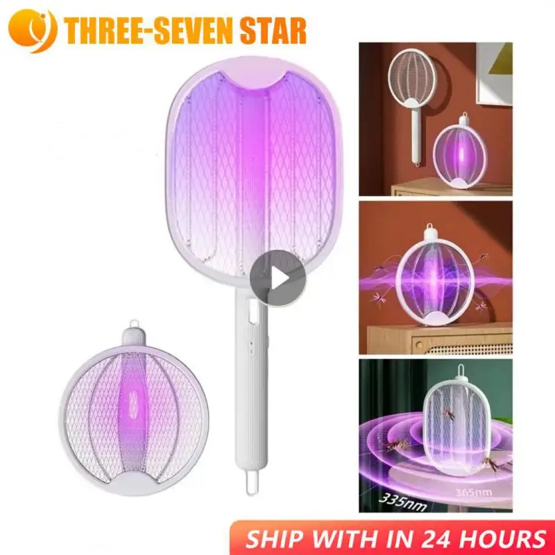 

Foldable Electric Mosquito Killer Fly Swatter Trap USB Rechargeable Mosquito Racket Insect Killer With UV Light Bug Zapper 3000V