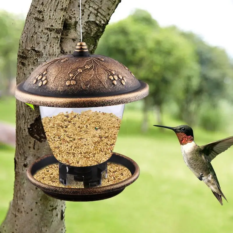 

Waterproof Gazebo Hanging Wild Bird Feeder Outdoor Container With Hang Rope Feeding House Type Bird Feeder Garden Decor Outdoor