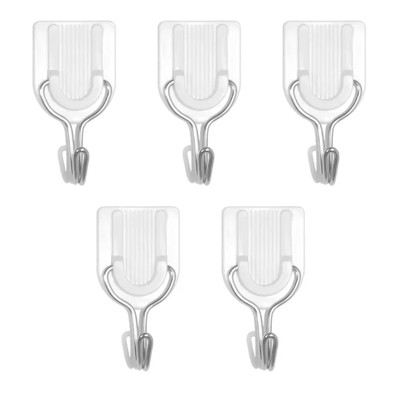 

5 шт. белые пластиковые настенные крючки-вешалки на присоске