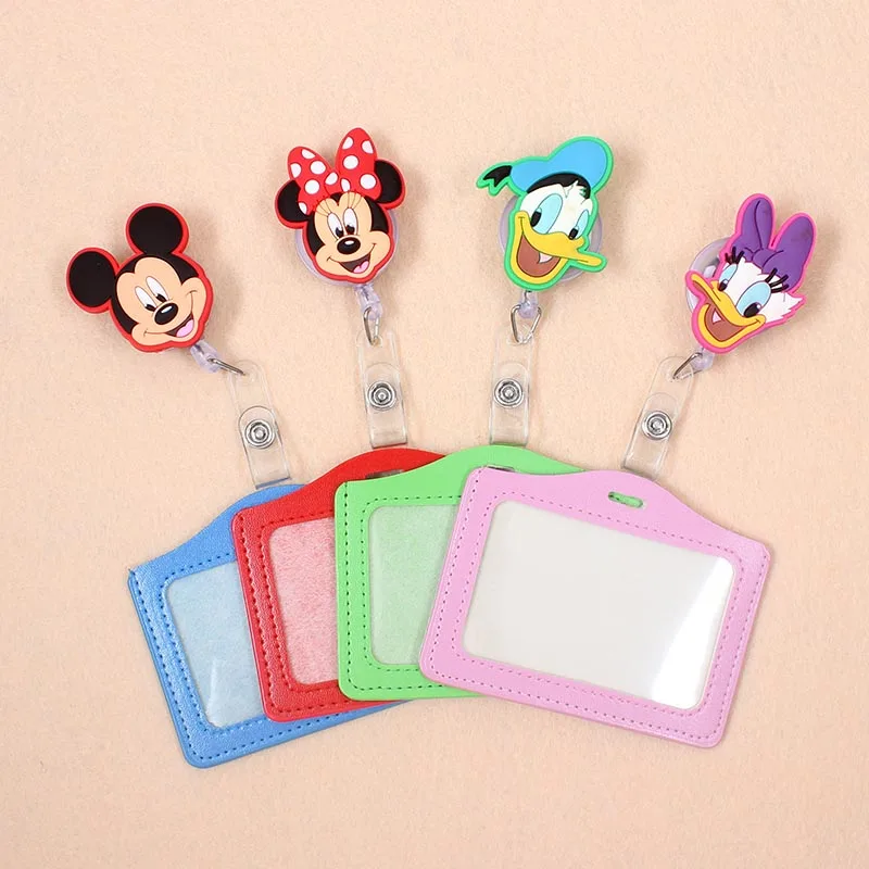 

Disney Mickey Donald Duck Silicone Card Case Holder Bank Credit Card Holders Bus ID Holders Identity Badge With Retractable Reel