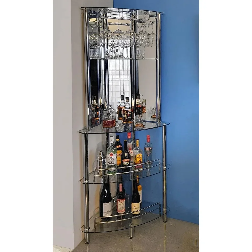 

Mango Steam Contemporary Modern Home Entertainment Liquor Bar Catalina Table (Tower Bar, Clear)