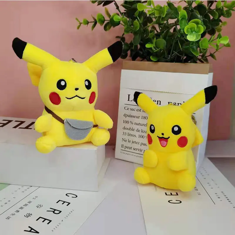 

10cm Pokemon Anime Pikachu Kawaii Plush Soft Stuffed Toys Dolls Cartoon Pikachu Plush Pendant Keychain Birthday Toys Kids GIft