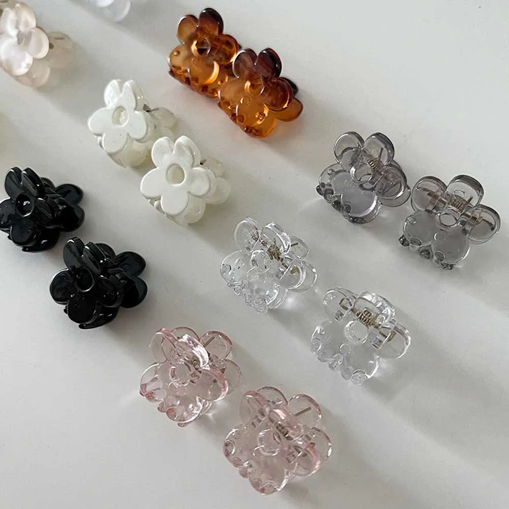 

4pc Lovely Flower with Plastic Hair Claw Clips for Women Girls Hairpin Crab Headband for Hair Washface Accessories Ornament