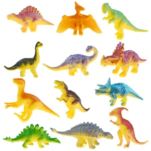 12PCS/PVC Dinosaur Animals Action Figure Toys Tyrannosaurus Rex Brontosaurus Pterodactyl Triceratops Model Mini Figure Toys