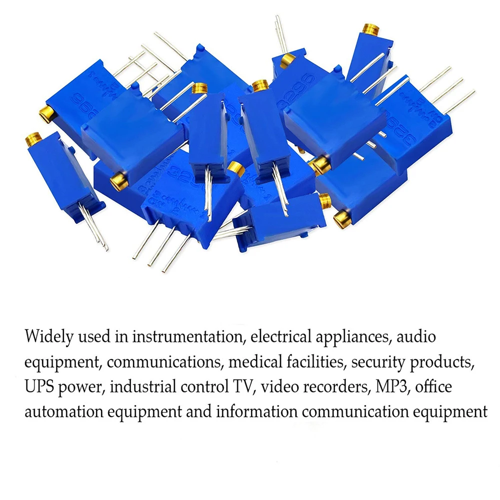 

20PCS 3296 100R -1M Potentiometer Kit High Precision 3296W Variable Resistor 200R 500R 1k 2k 5K 10K 20K 50K 100K 200k 500k