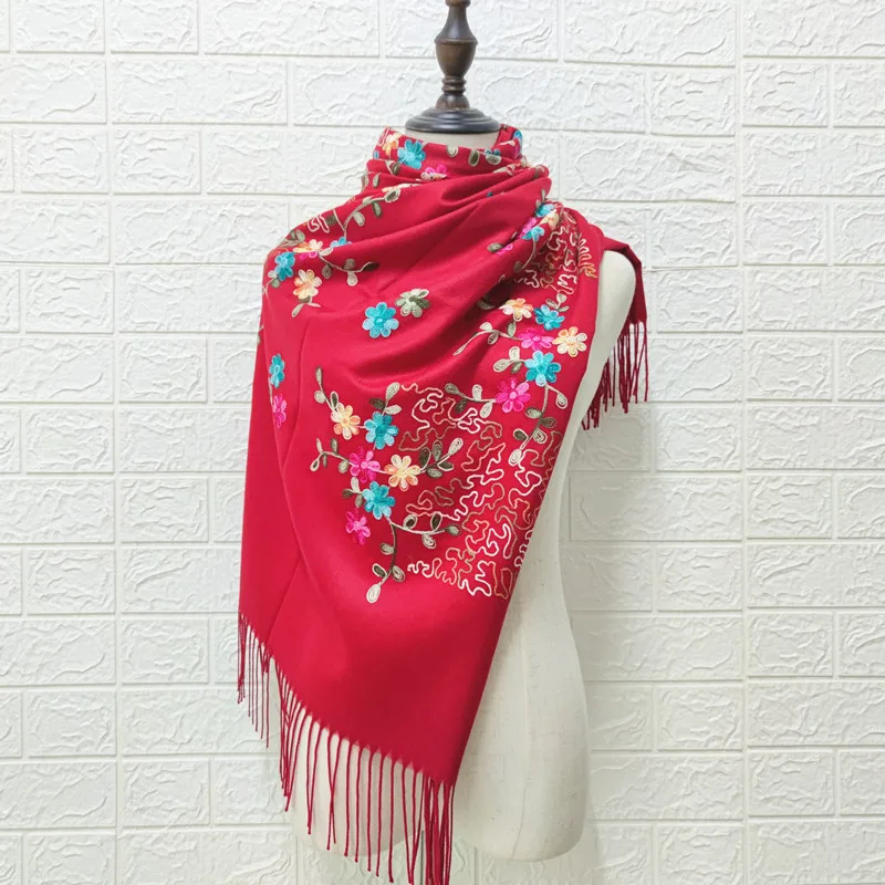 

Ethic Style Scarves Wraps Cashmere Blend Shawls for Women Winter Autumn Blanket Hijabs Fringed Bufanda Femme Muffler Pashmina