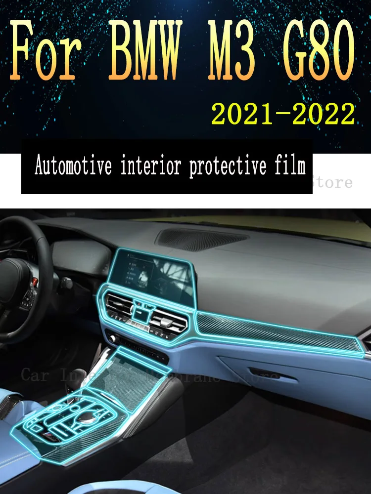 

For BMW M3 G80 2021 2022 Gearbox Panel Dashboard Navigation Automotive Interior Protective Film TPU Transparent Anti-Scratch
