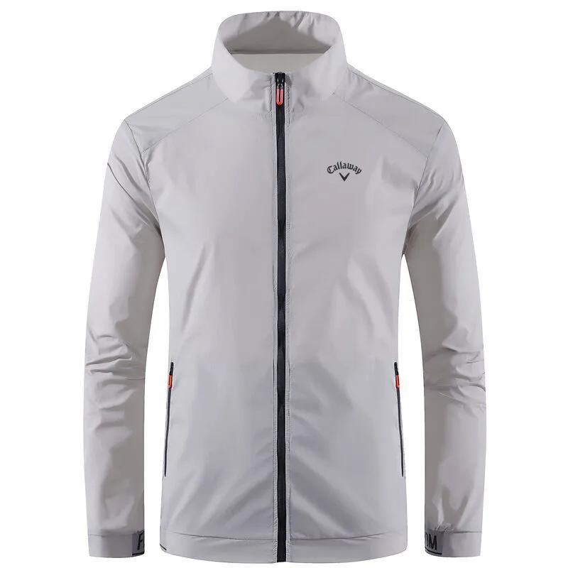

Golf clothing Mens Golf wear men Casual Sport Stand Collar Long Sleeve Zipper Windbreak Golf clothing Men's coat Golf Jackets