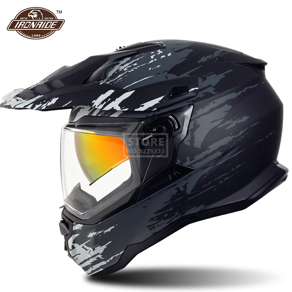 

Motorbike Helmet Casco Moto Full Face Motorcycle Helmets Double Lens Helmet Flip Up Motocross Off-Road Racing Moto Accessories