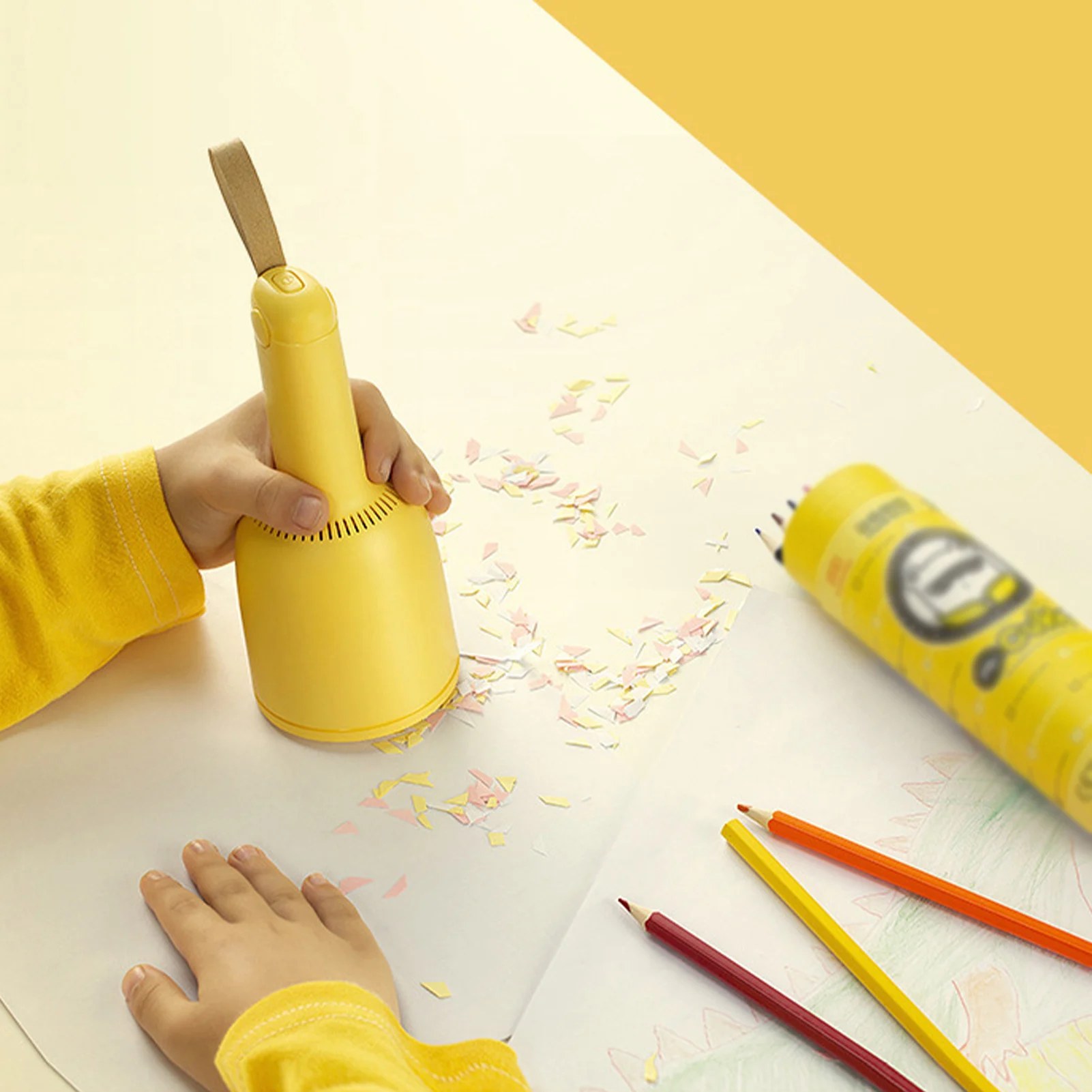 

Portable Mini Desktop Vacuum Cleaner Crumb Sweeper Handheld One Key To Open For Children To Clean Themselves Develop Good Habit
