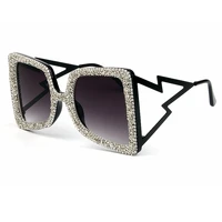 flash of light diamond oversized sunglasses luxury lunette de soleil femme designer fashion personality uv400
