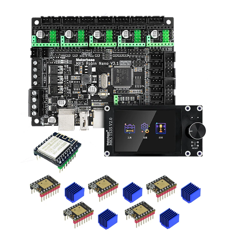 Makerbase MKS Robin Nano V3.1 3D Printer Control Board Motherboard TS35 TFT Touch Screen Compatible with A4988 TMC2209
