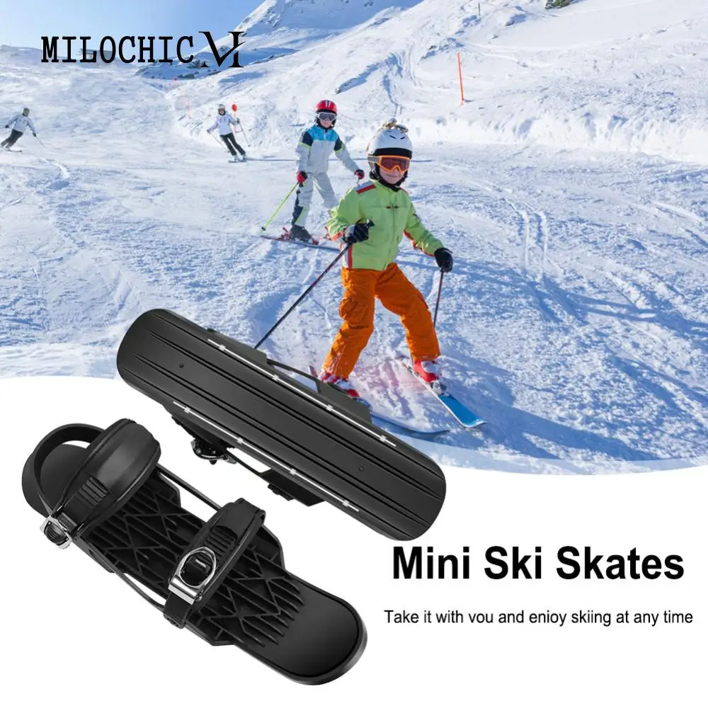 

Mini Ski Skates Skis Boots Skiboards Adjuatable Teens Snowboard Boots Skiboards Portable for Winter Outdoor Sports