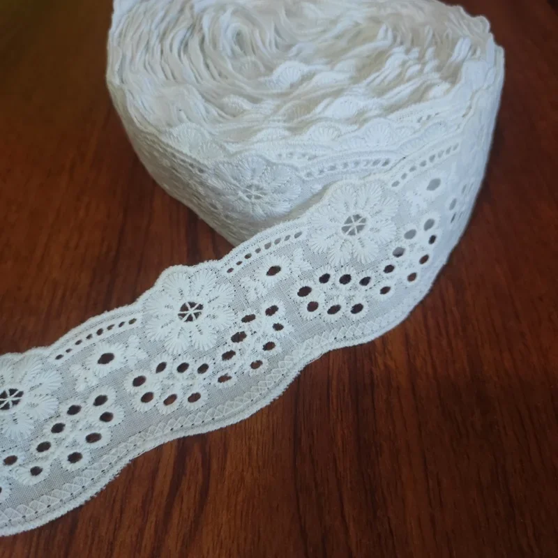 Вышитая кружевная ткань для шитья 100% хлопок ленточная отделка аксессуары одежды
