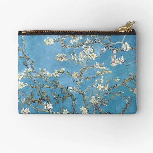 

Vincent Van Gogh Branches With Almond Zipper Pouches Pure Women Storage Cosmetic Panties Bag Underwear Coin Money Key Wallet