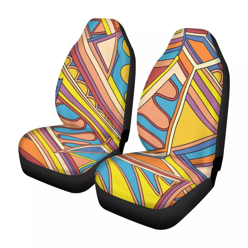 

Trippy Vibrant Universal Car Seat Cover, custom seat covers, seat covers for car, hippie car seat cover