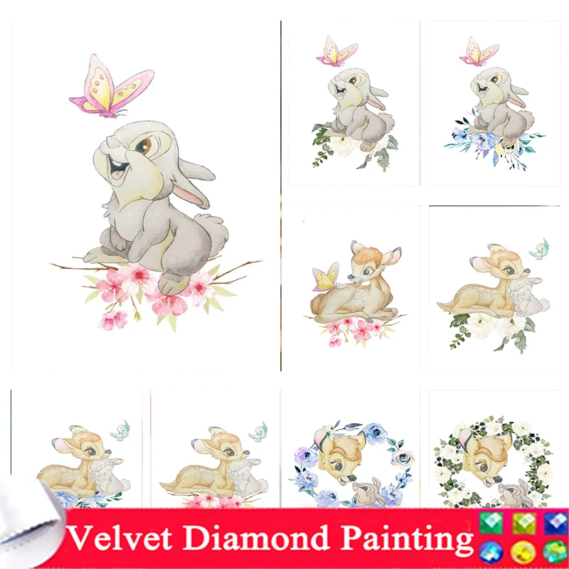 

Полноразмерная Алмазная мозаика Thumper, «сделай сам», Дисней, 5D, алмазная живопись, акварель, Бэмби и алмазная вышивка, украшение для дома, подарок 28