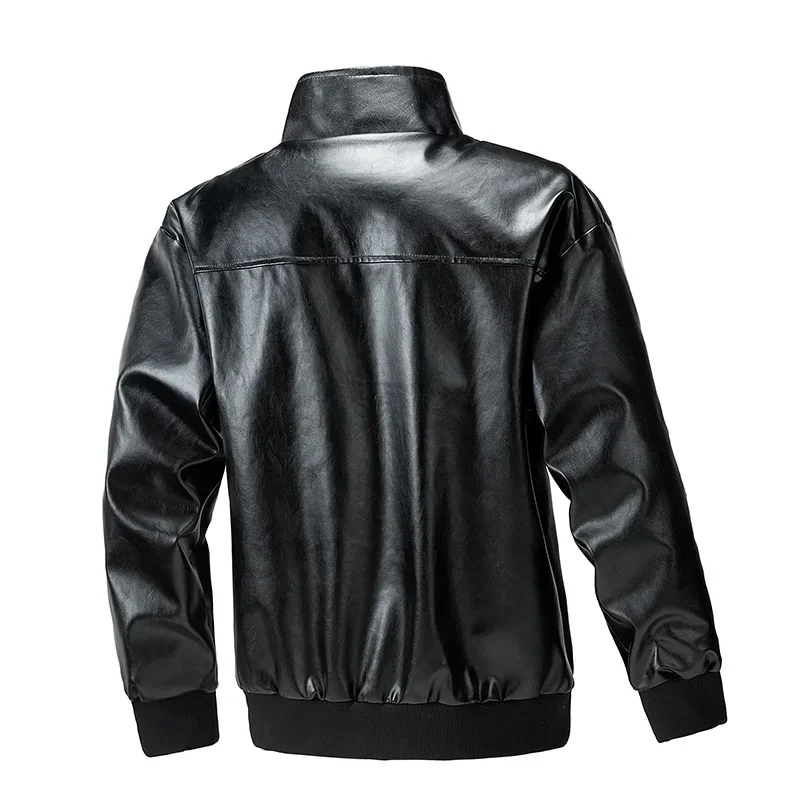 Уличный тренд 2028 XKK свободное кожаное пальто для мужчин красивая черная