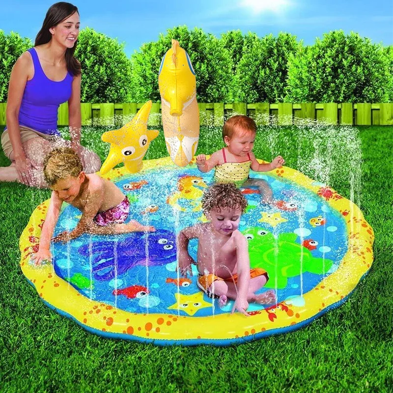 

Pvc Cartoon Water Mat Children Sea House Outdoor Water Toy Water Spray Mat