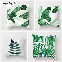 fuwatacchi green leaf throw pillow cover tropical plant cushion cover palm leaf pillow cover pillowcase for home sofa bedroom