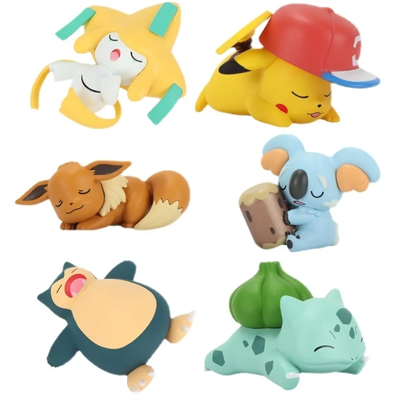 

Monster POKEMON Pikachu Sleeping Keychain Charmander Bulbasaur Doll Pocket Pokémon Toy Model Action Figure Toy For Kids Gift