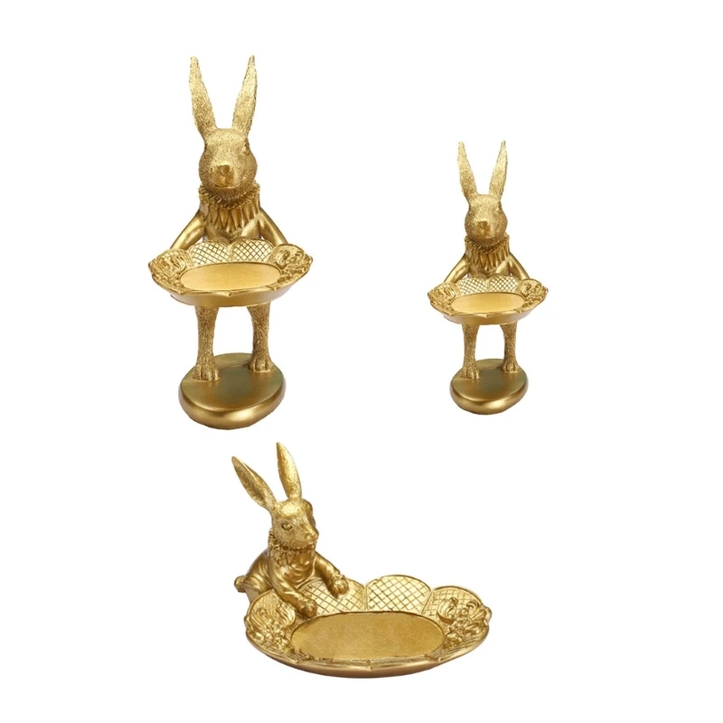 

Gold Rabbit Jewelry Rack Multifunction Organization Living Room Dormitory Decor