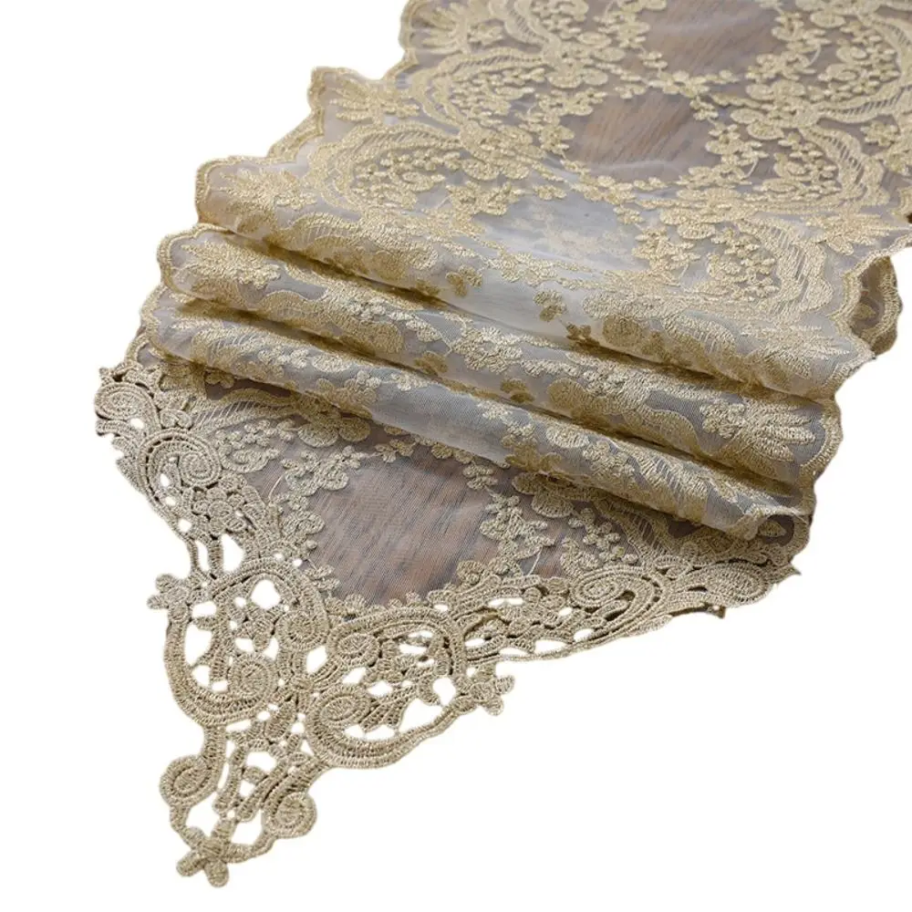 Нежная скатерть из терилена белый/черный/коричневый 30*120/30*180 см Декоративная для