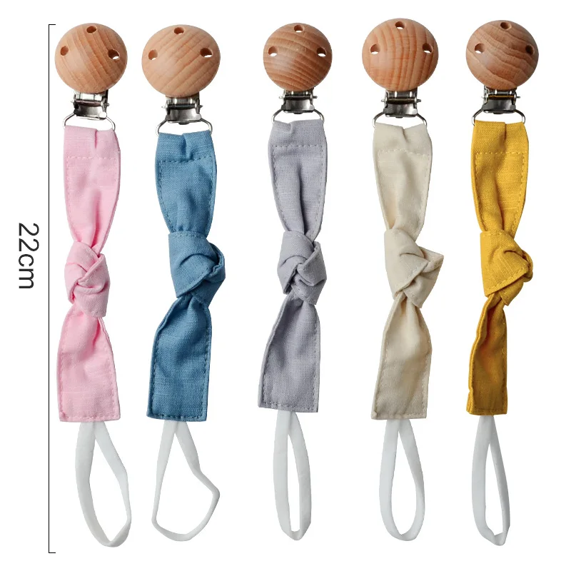 

1pc Europe Baby Pacifier Clip Chain for Infant Baby Boys Girls Solid Color Beech Toddler Pacifier Chain Baby Teether Toy Clip