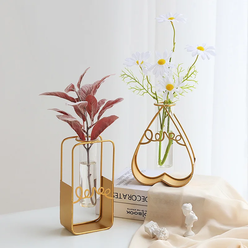 

Acrylic Vase INS Artificial Flower Transparent Flowers Home Decoration Nordic Europe Modern Hydroponic Desktop Ornament Gift