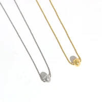 18k gold plated gold beads for women and man korean ins simple style pendant chain jewelry necklace gift