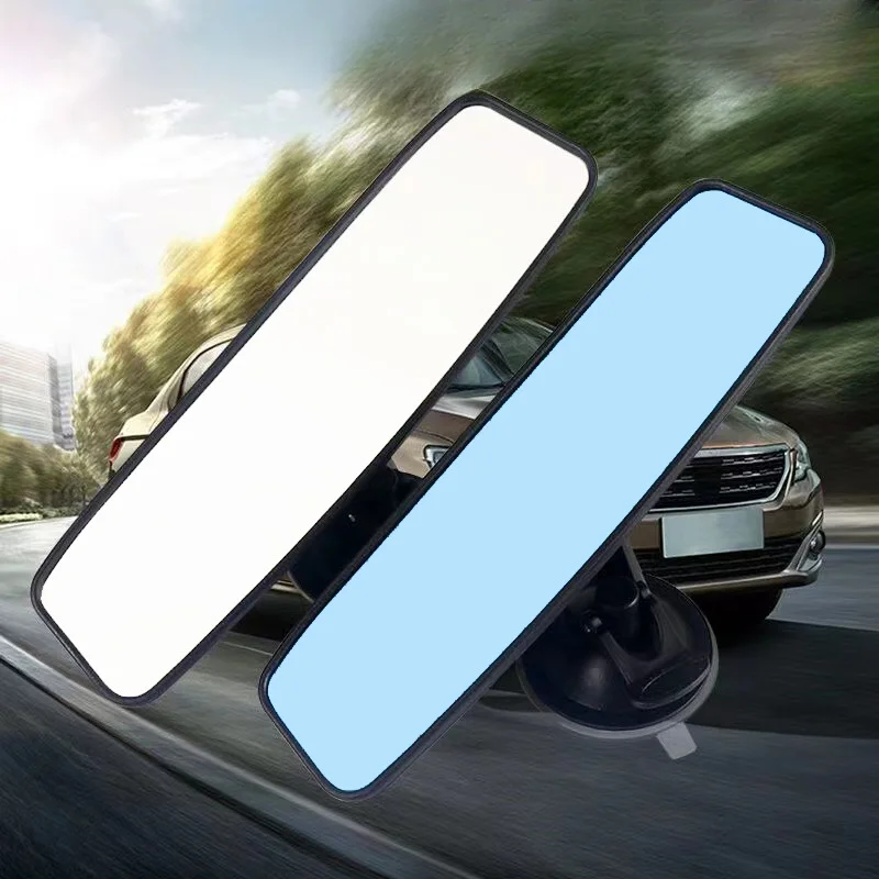 

Universal 360° Rotates Adjustable Suction Cup Interior Rear View Mirror Car Wide-angle Anti-glare Blue Rearview Mirror