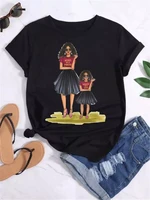 women cartoon mom and daughter t shirt mama mother summer print lady t shirts top t shirt fashion mothers day gift
