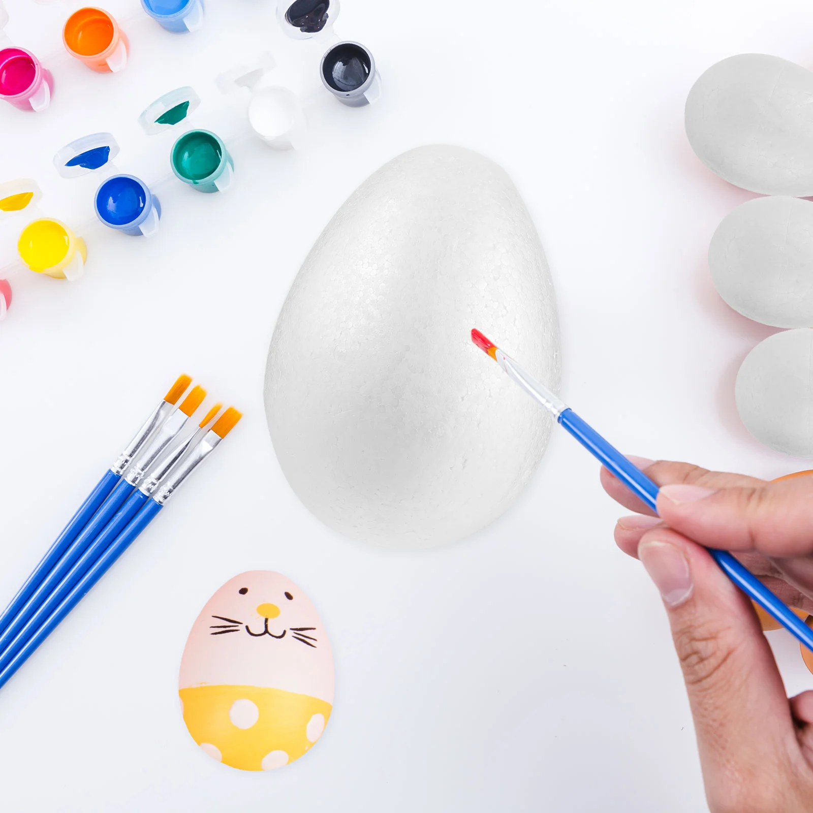 

2pcs White foam Egg Shape Balls Craft Egg Shapes Eggs Smooth Painting Egg Kids DIY Crafts 20cm Oil pan