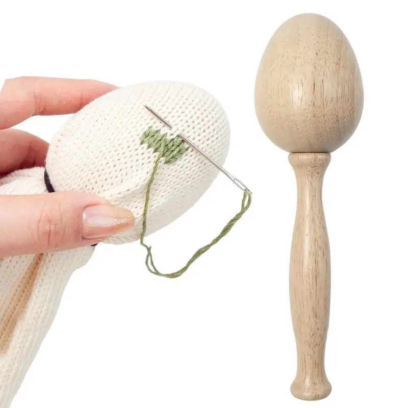 

Darning Egg Kit Darning Wool Easy Grip Wooden Darning Egg Needlework Craft Supplies For Sewing Socks Clothes Sweaters Gift For