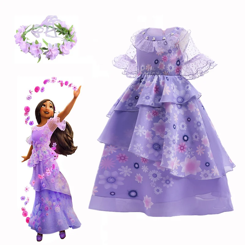 

Disney Princess Dress Encanto Madrigal Dress Cosplay Costume Fancy Dress Children's Day Performance Costume Kids Party Toy Gift