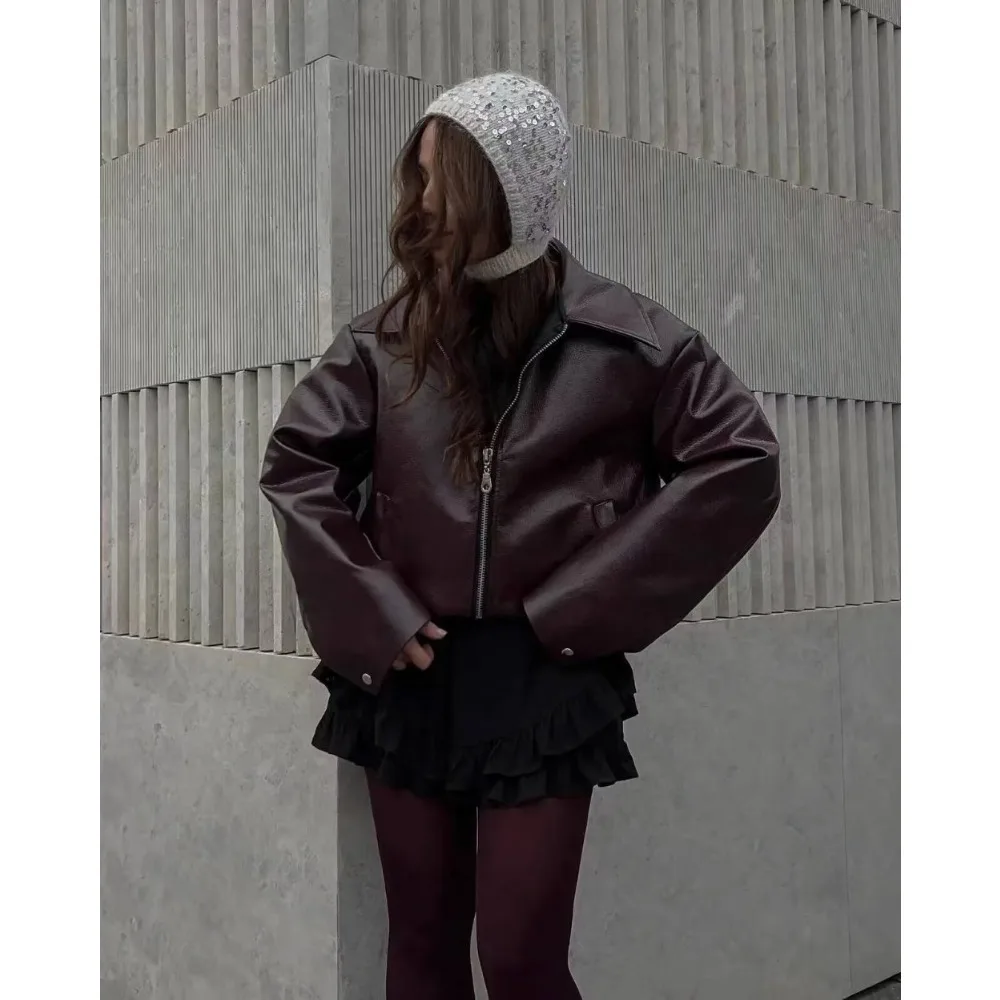 Модная байкерская куртка Женская Осенняя уличная одежда верхняя с длинным