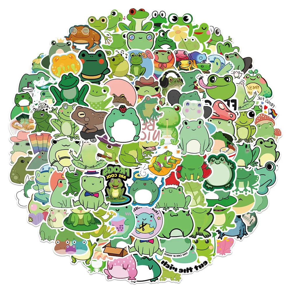 

10/30/50PCS Cartoon Little Frog Personality Creative Sticker Desk Guitar Computer Refrigerator Car Waterproof Sticker Wholesale