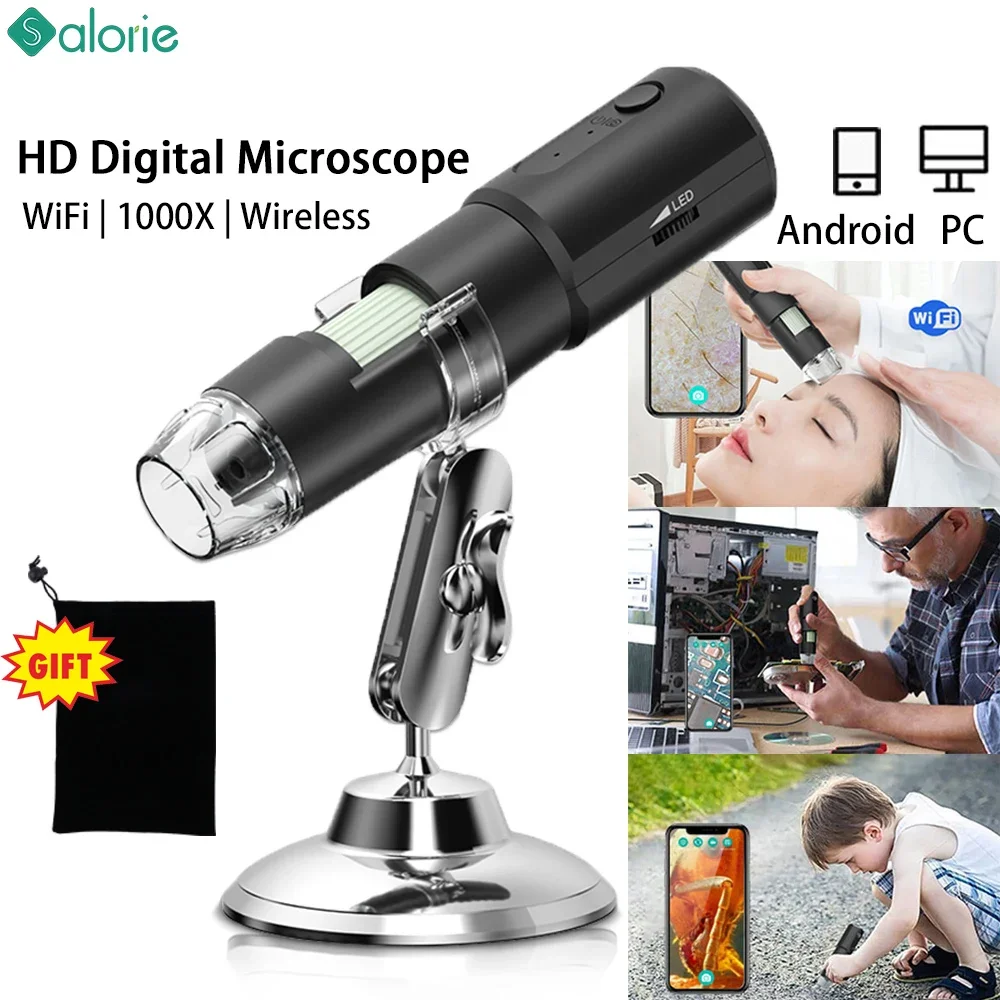 Цифровой беспроводной микроскоп с увеличением 50X-1000X гибкая подставка для Android IOS